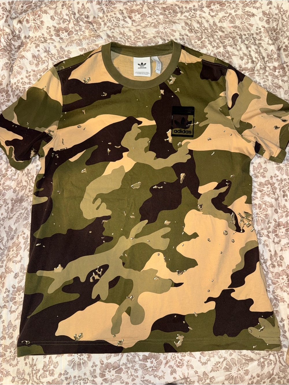 adidas Men’s Short Sleeve Camo Tee - Olive/Khaki/Brown